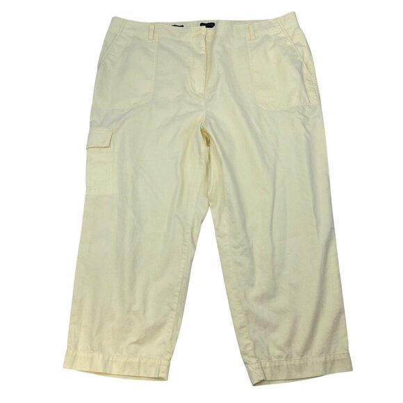 Talbots Womens Supersoft Cargo Pants High Rise Yellow Size 22W - Picture 1 of 10
